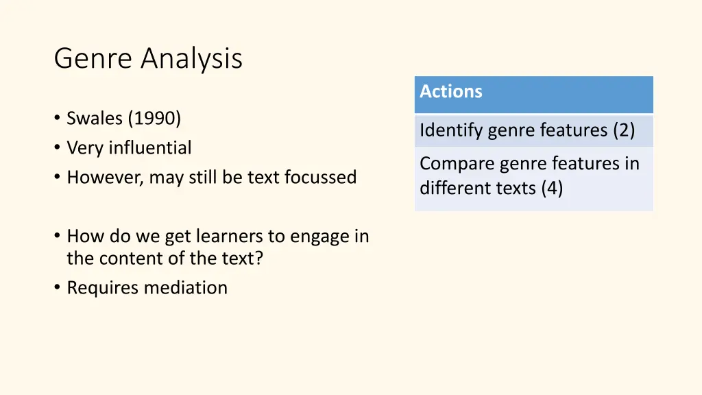 genre analysis