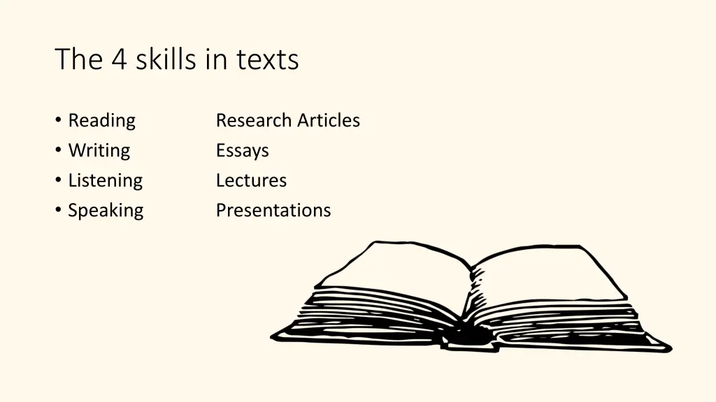 the 4 skills in texts