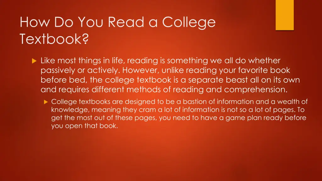 how do you read a college textbook