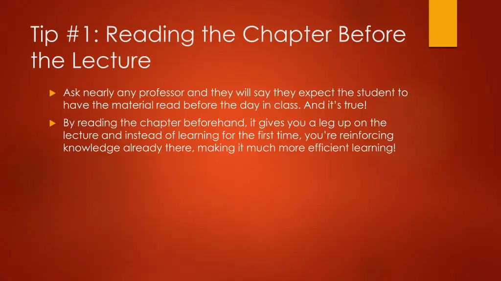 tip 1 reading the chapter before the lecture