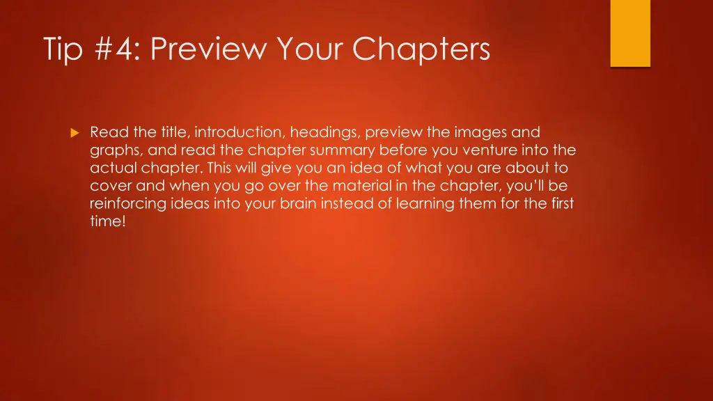 tip 4 preview your chapters