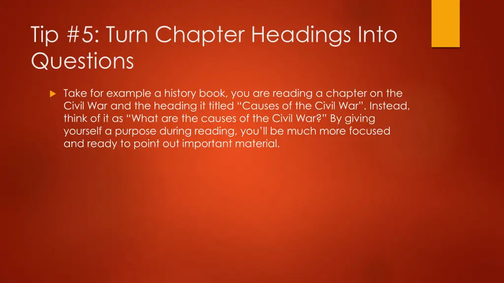 tip 5 turn chapter headings into questions