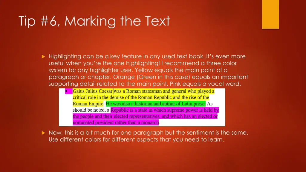 tip 6 marking the text