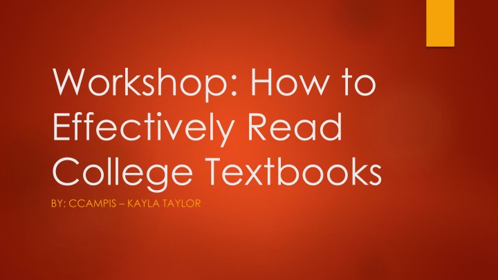 workshop how to effectively read college