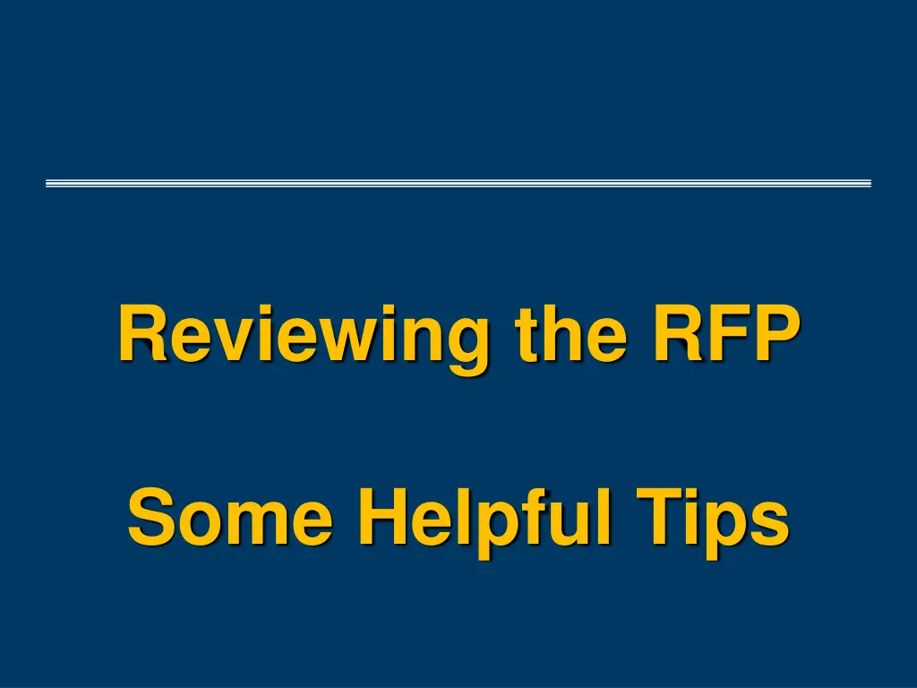 reviewing the rfp