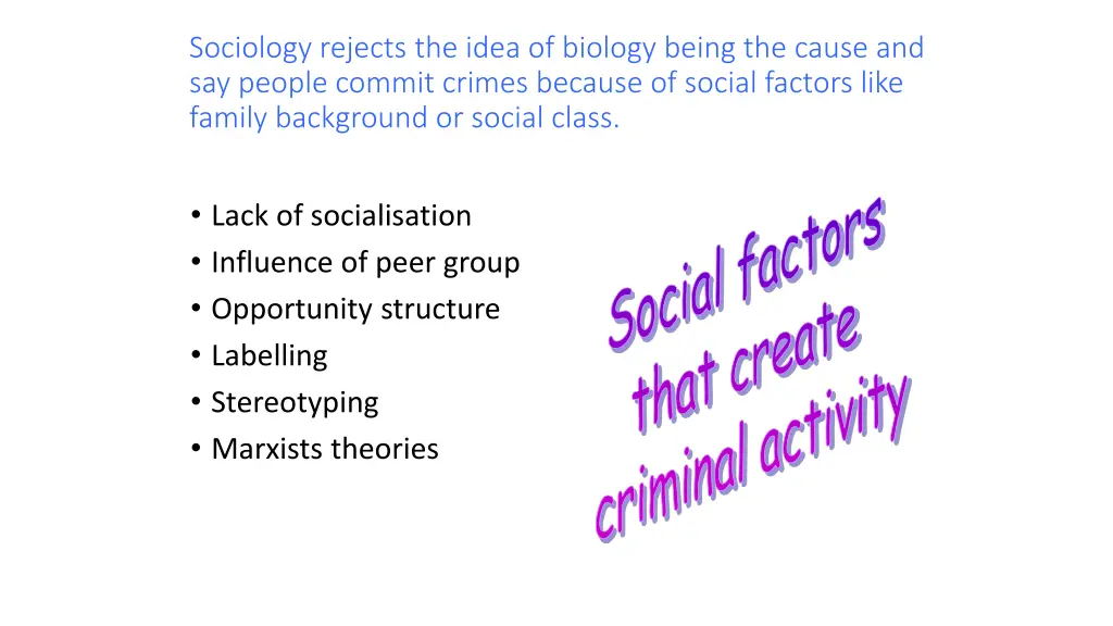 sociology rejects the idea of biology being