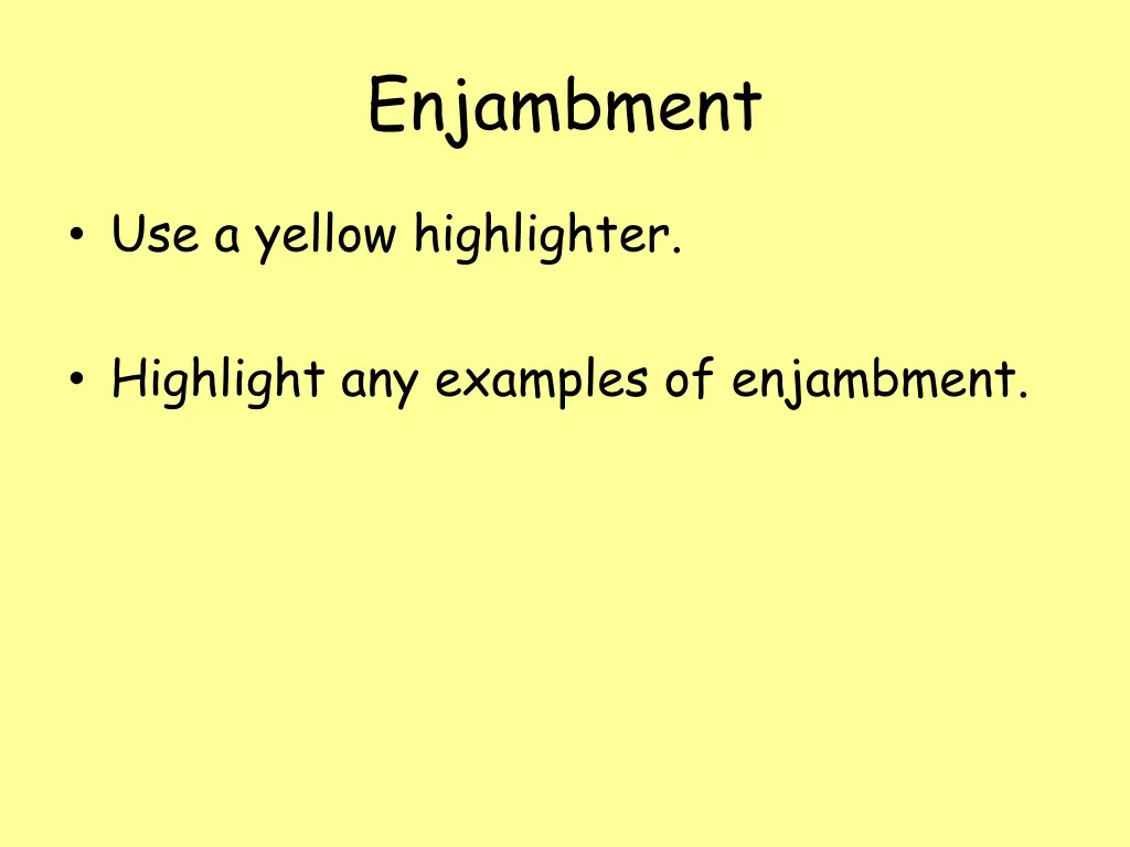 enjambment