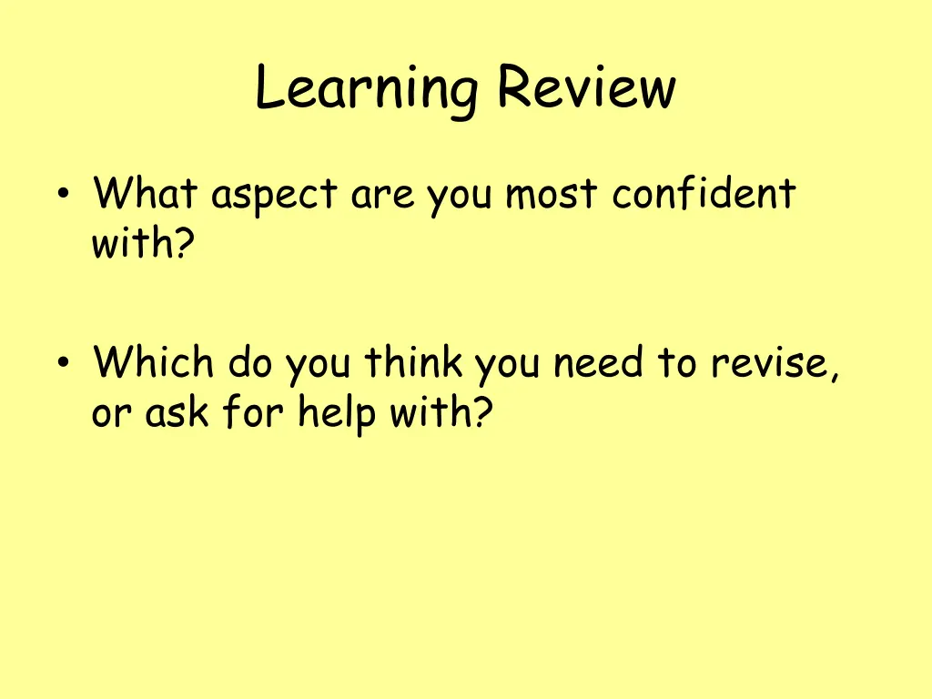 learning review