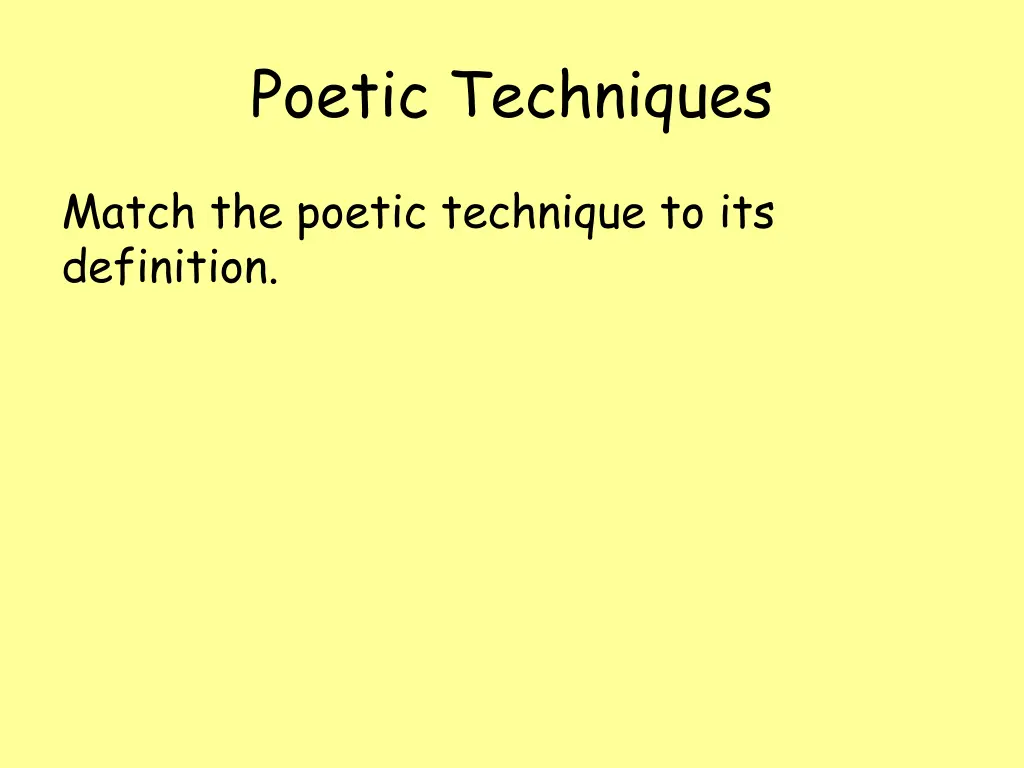 poetic techniques