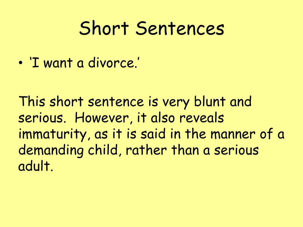 short sentences