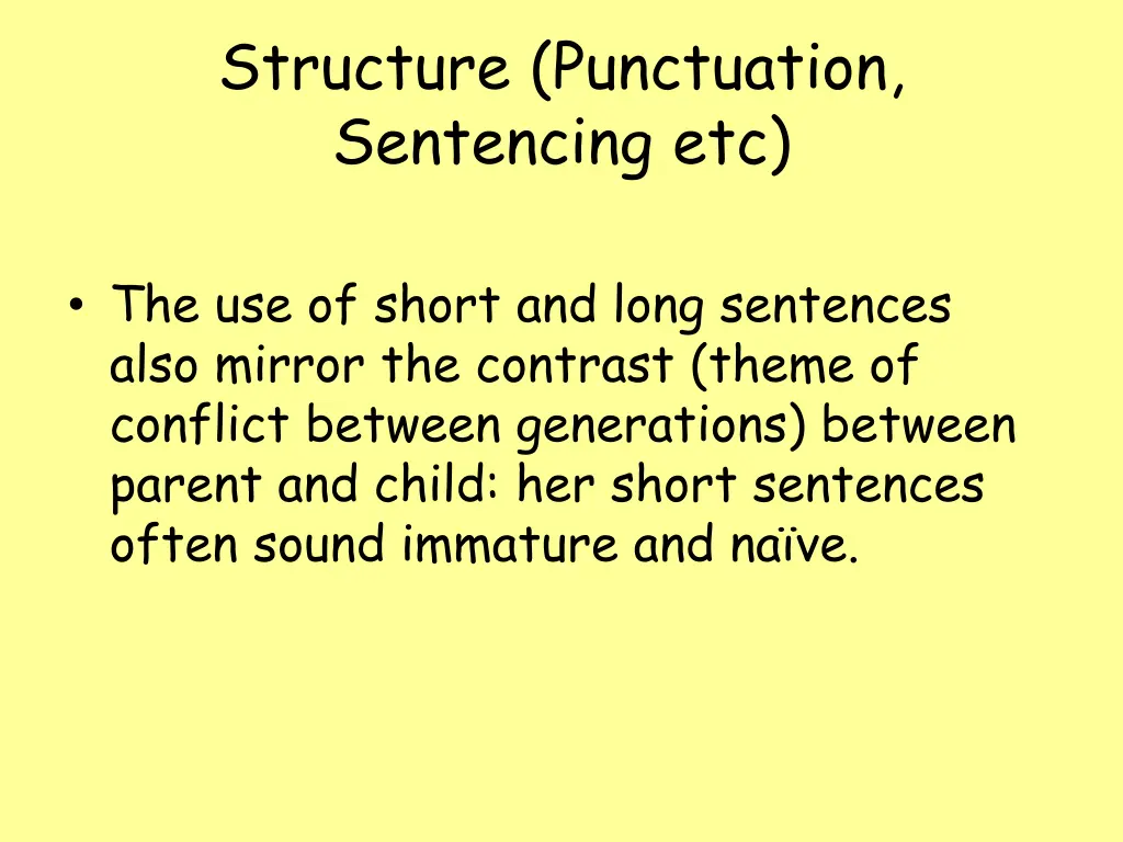 structure punctuation sentencing etc