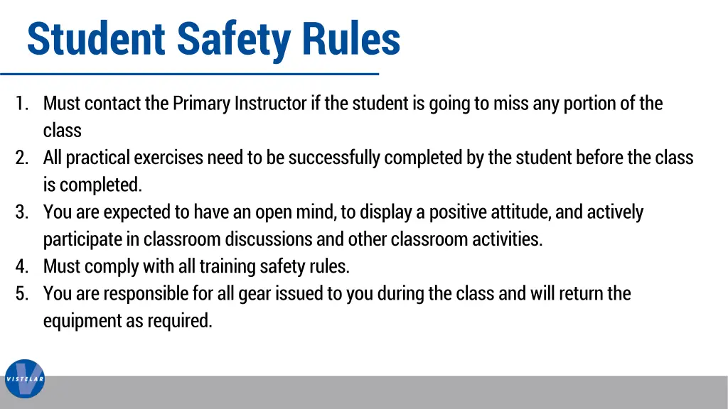 student safety rules