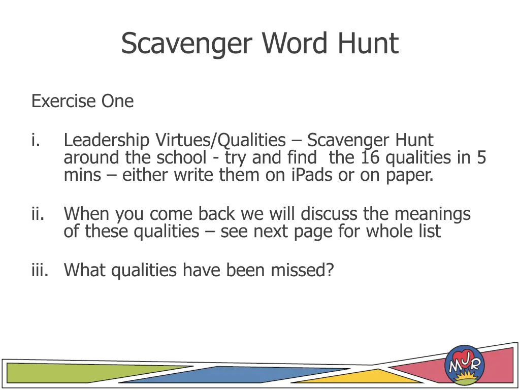 scavenger word hunt