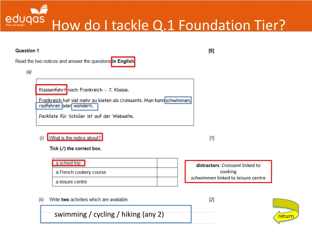 how do i tackle q 1 foundation tier 1