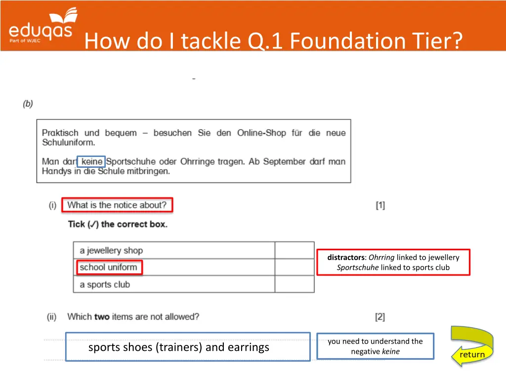 how do i tackle q 1 foundation tier 2