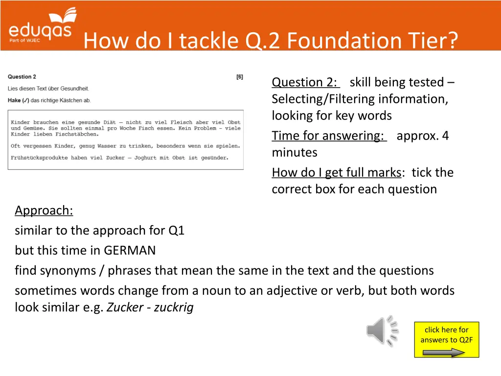 how do i tackle q 2 foundation tier