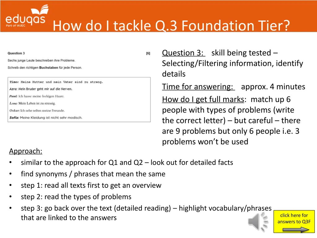 how do i tackle q 3 foundation tier