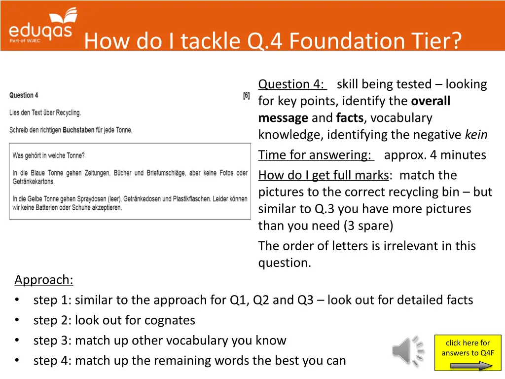 how do i tackle q 4 foundation tier