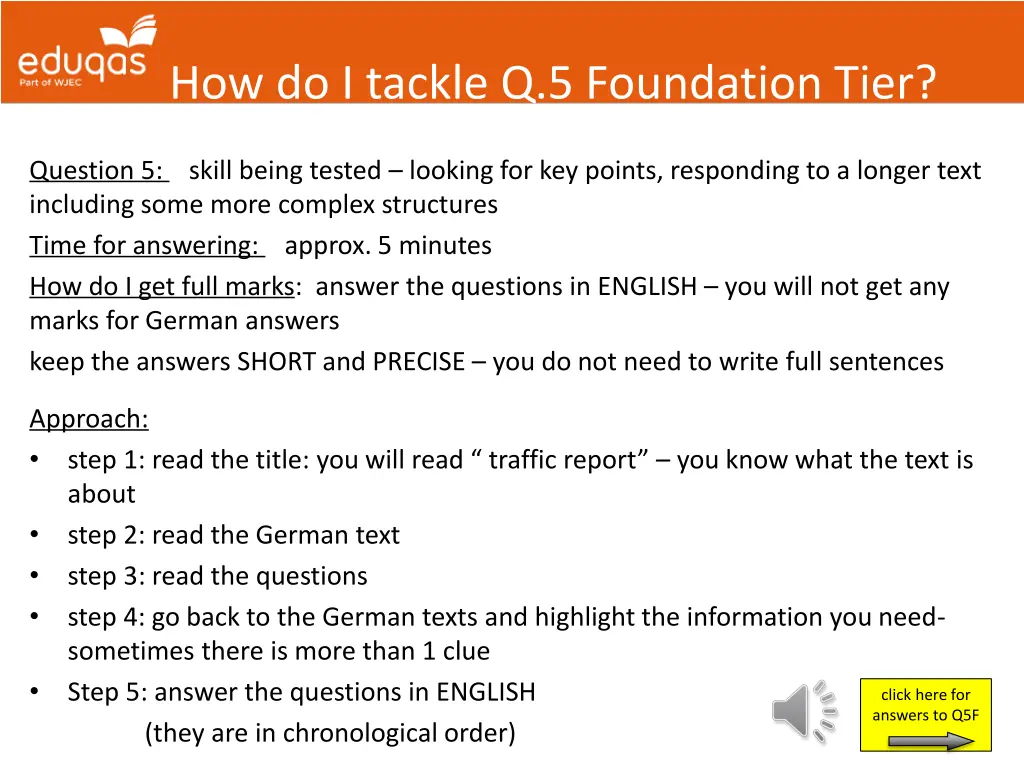 how do i tackle q 5 foundation tier