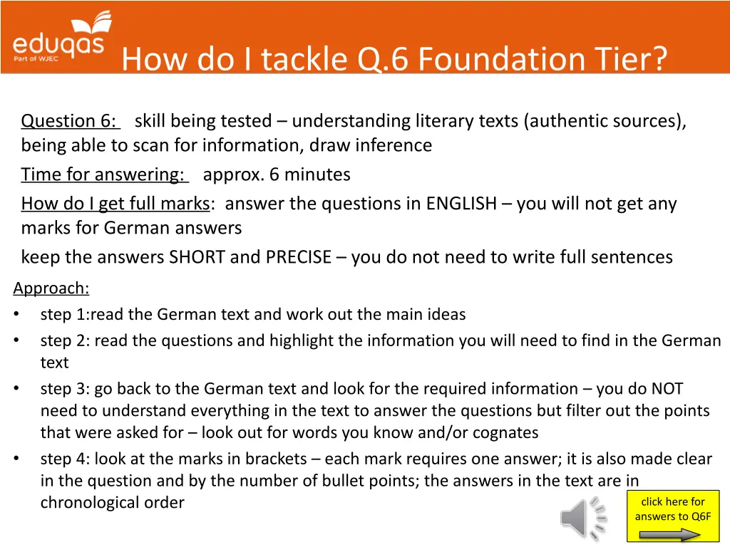 how do i tackle q 6 foundation tier