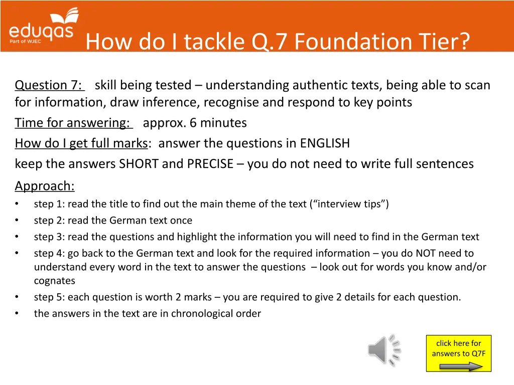 how do i tackle q 7 foundation tier