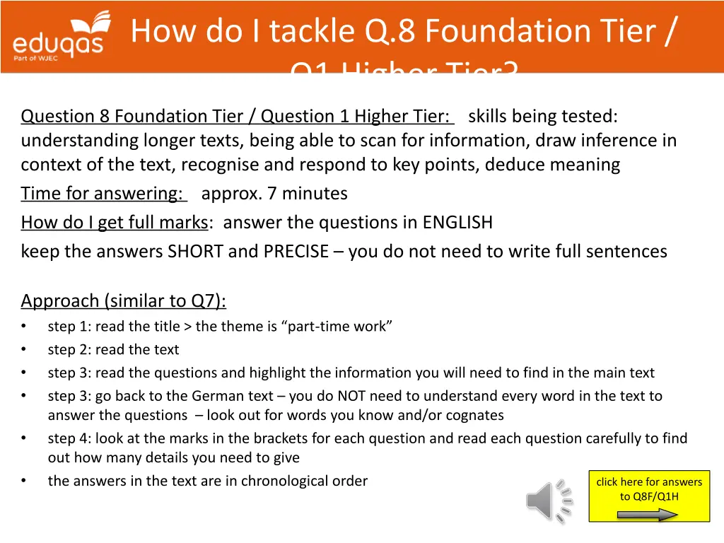 how do i tackle q 8 foundation tier q1 higher tier