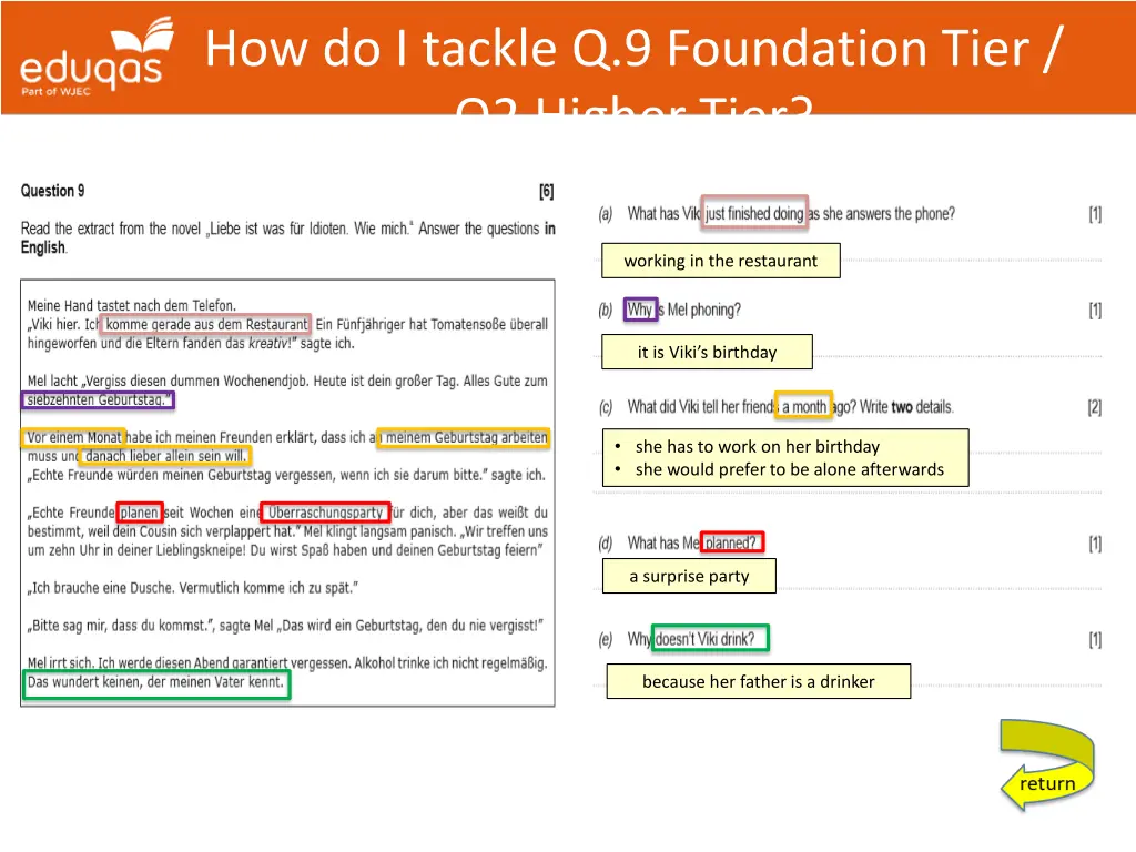 how do i tackle q 9 foundation tier q2 higher tier 1