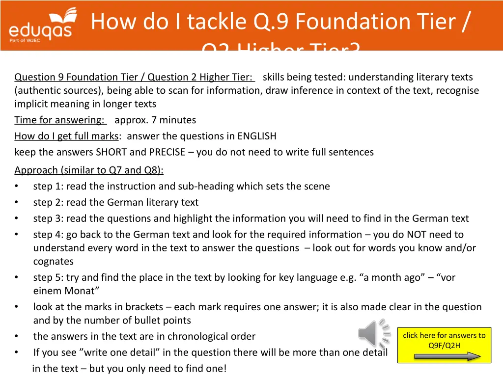 how do i tackle q 9 foundation tier q2 higher tier