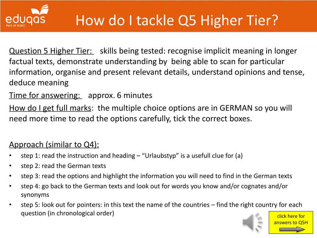 how do i tackle q5 higher tier