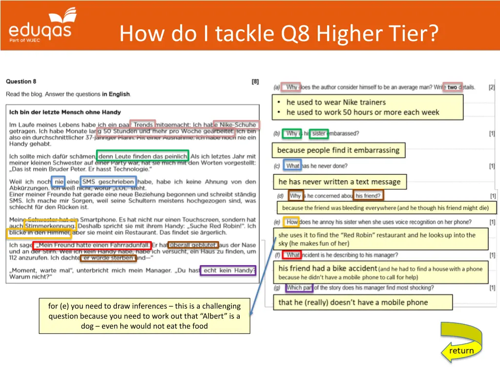 how do i tackle q8 higher tier 1