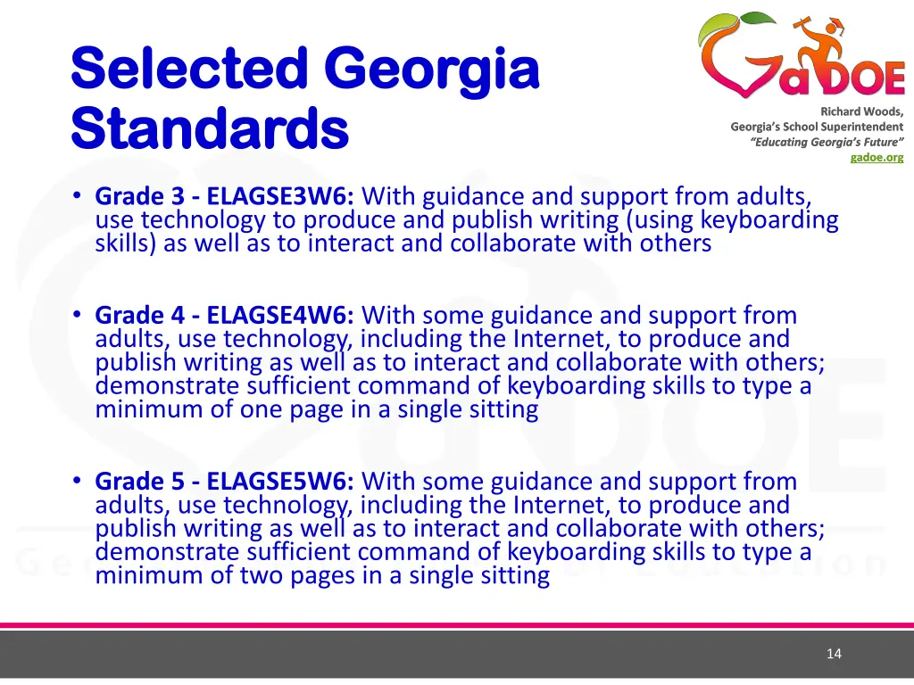 selected georgia selected georgia standards