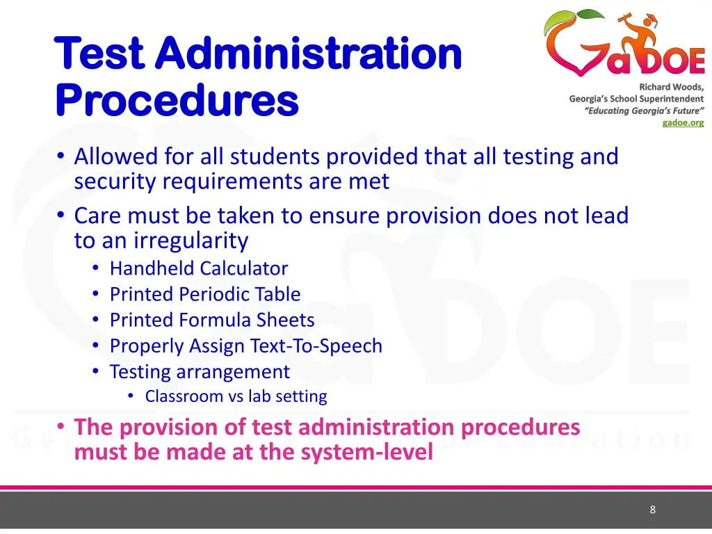 test administration test administration