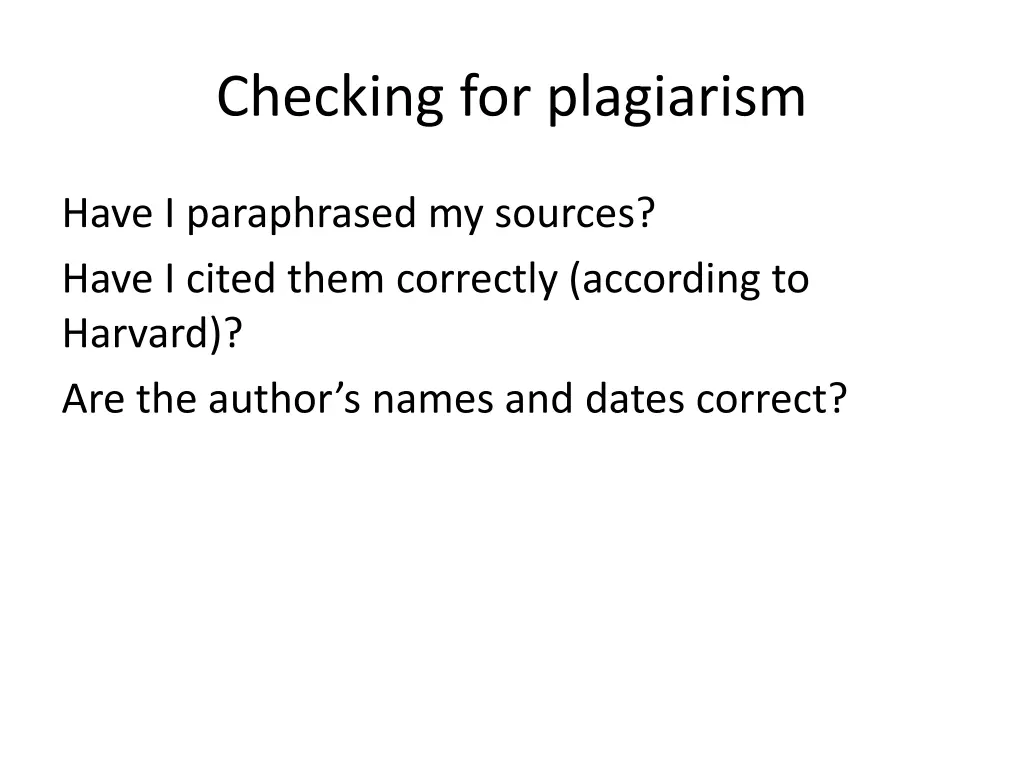 checking for plagiarism