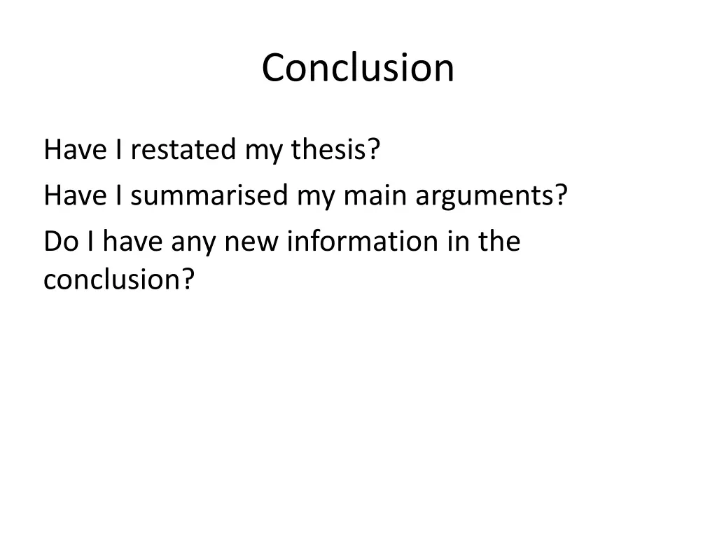 conclusion