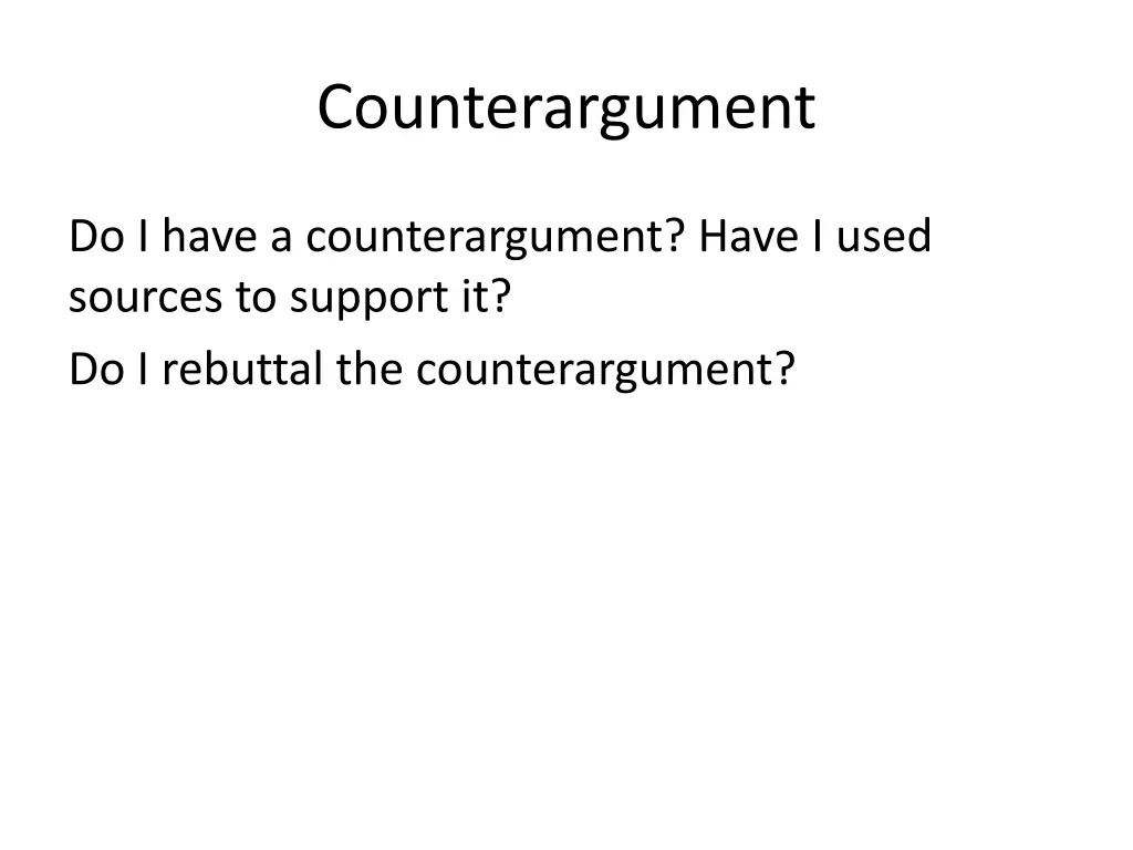 counterargument