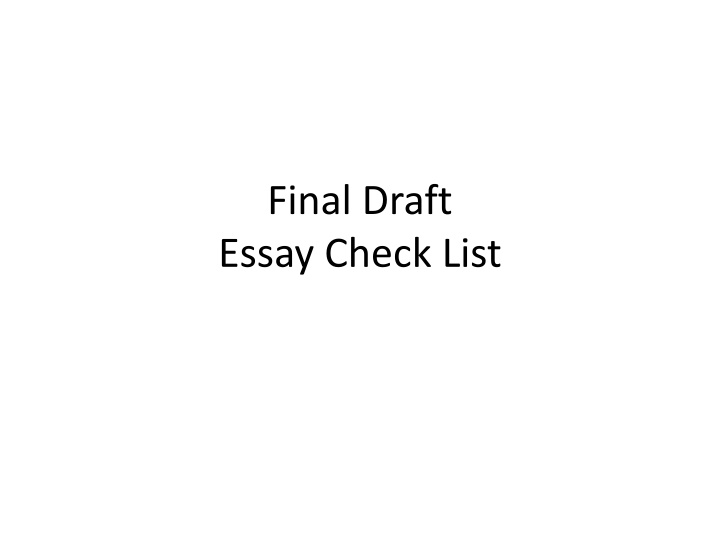 final draft essay check list