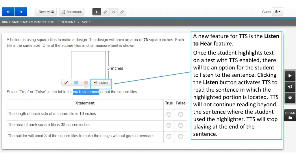 a new feature for tts is the listen to hear