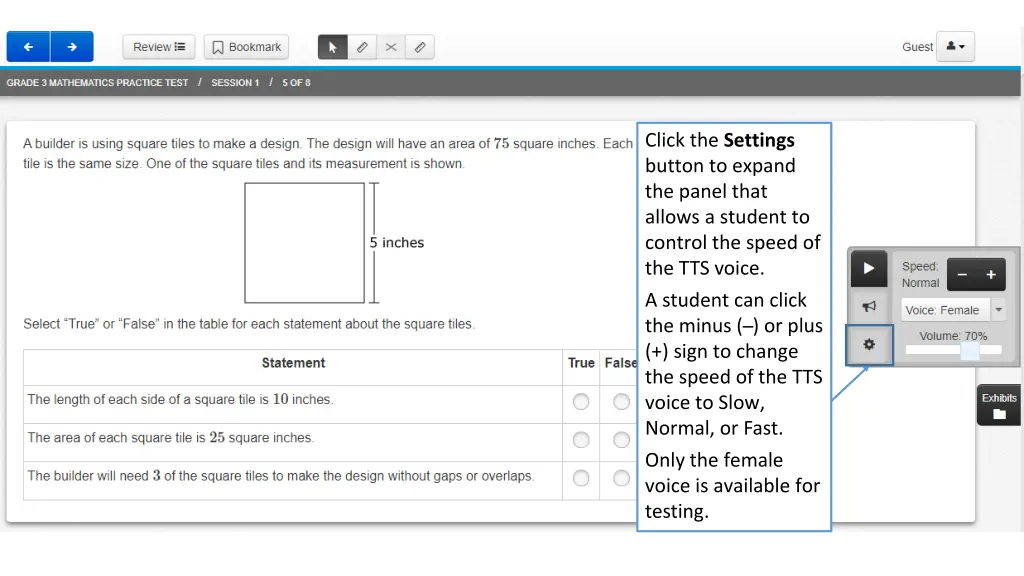 click the settings button to expand the panel