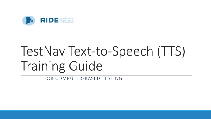 testnav text to speech tts training guide