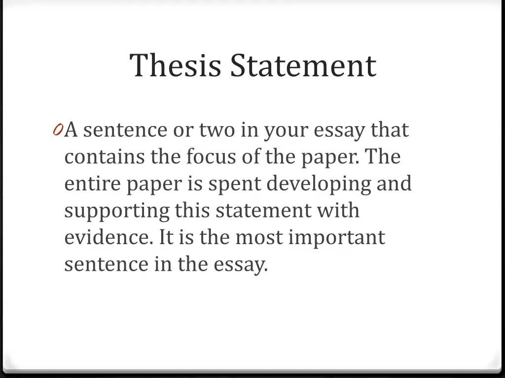 thesis statement