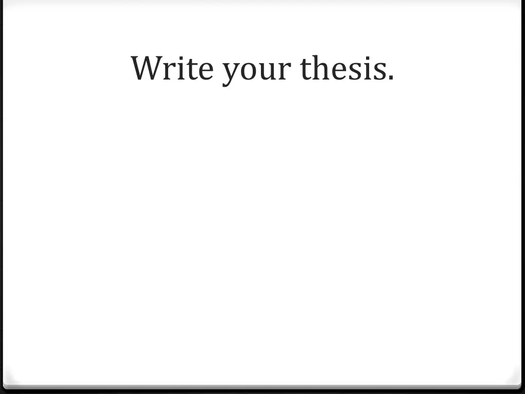 write your thesis