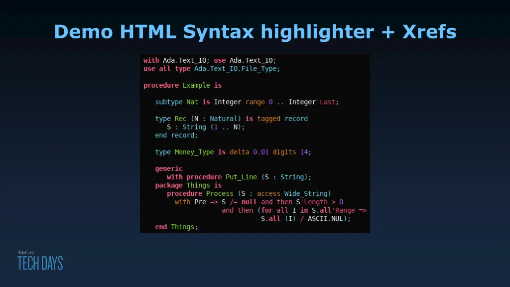 demo html syntax highlighter xrefs