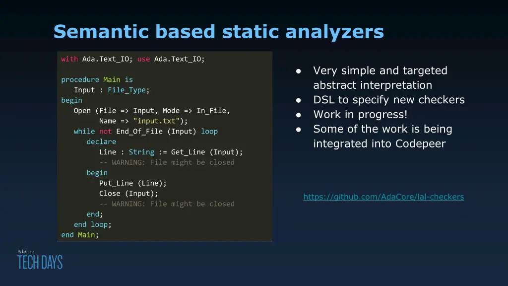 semantic based static analyzers