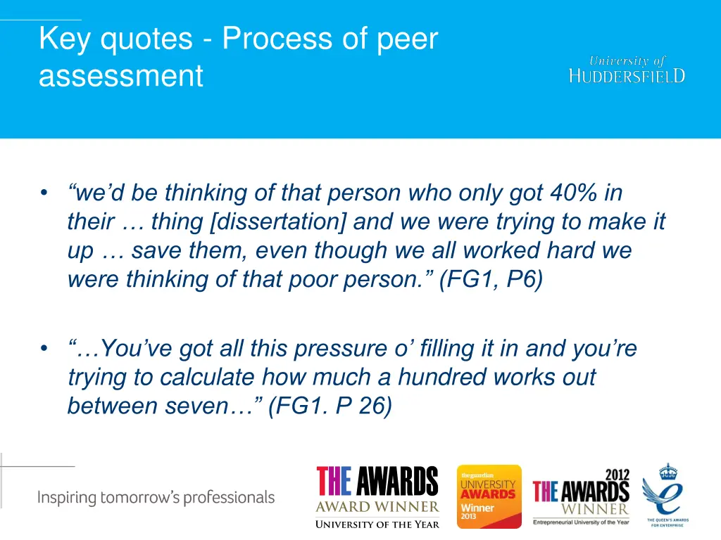 key quotes process of peer assessment 1