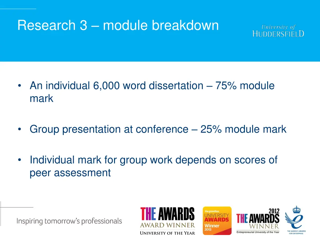 research 3 module breakdown