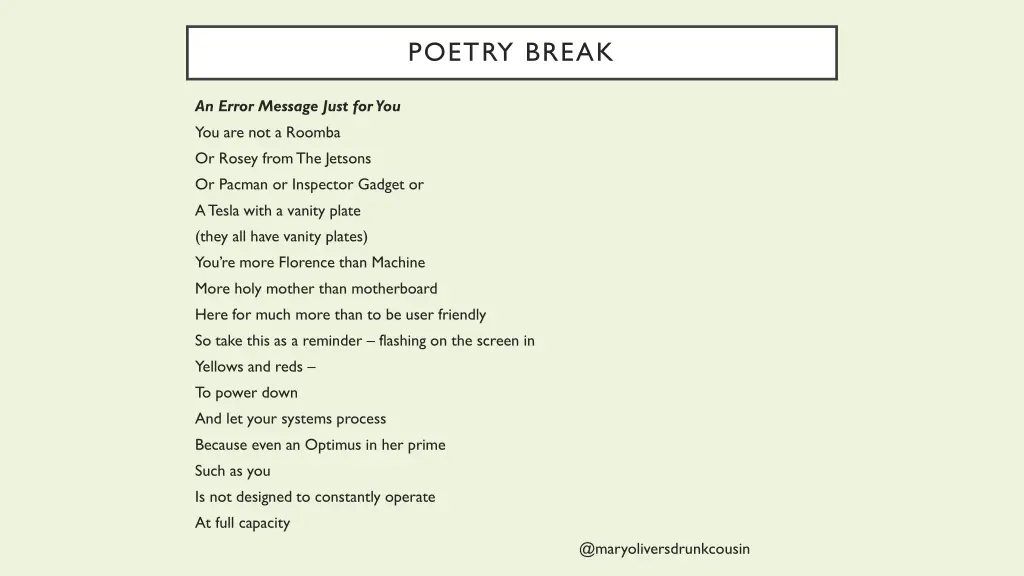 poetry break