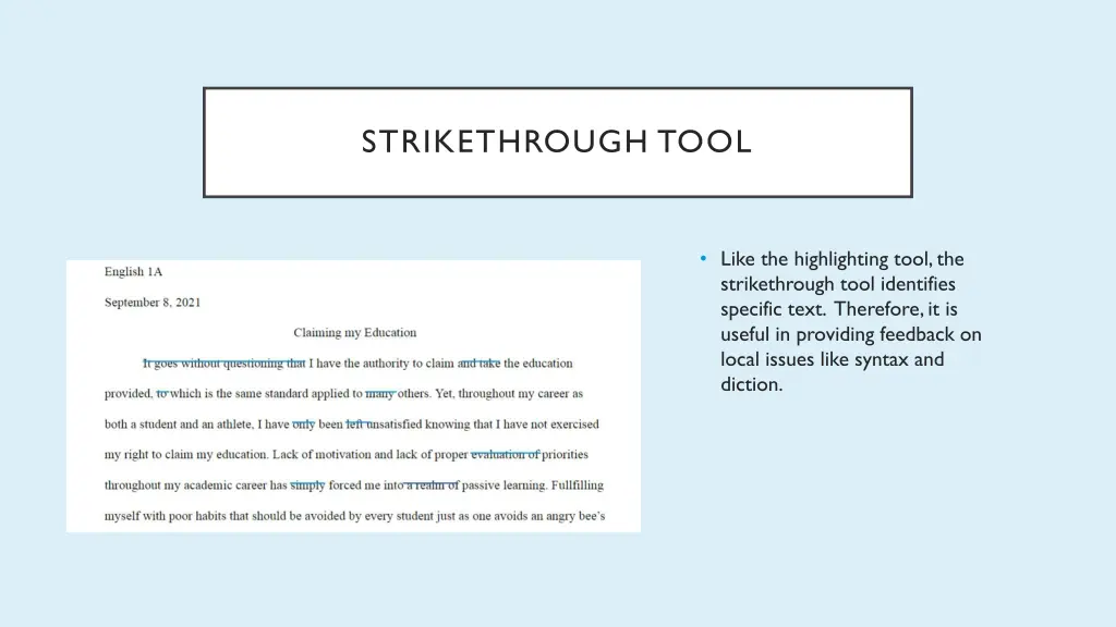 strikethrough tool