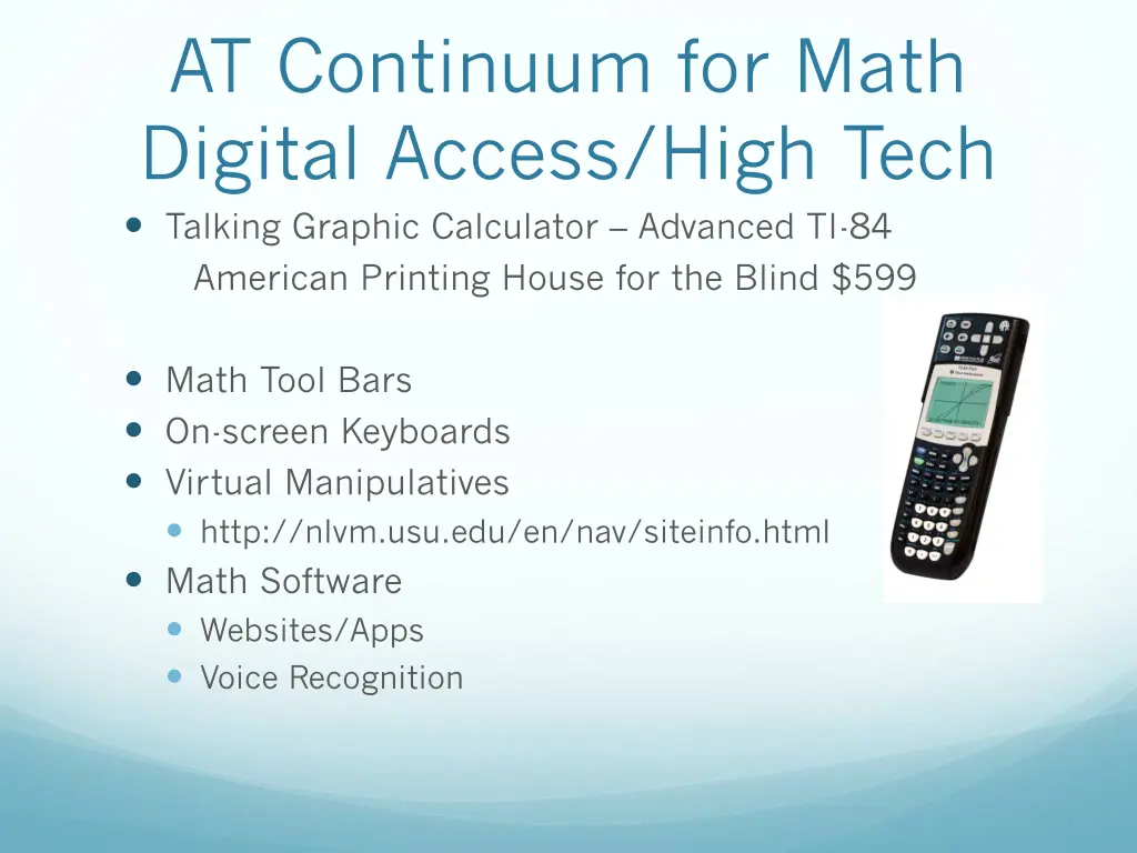 at continuum for math digital access high tech