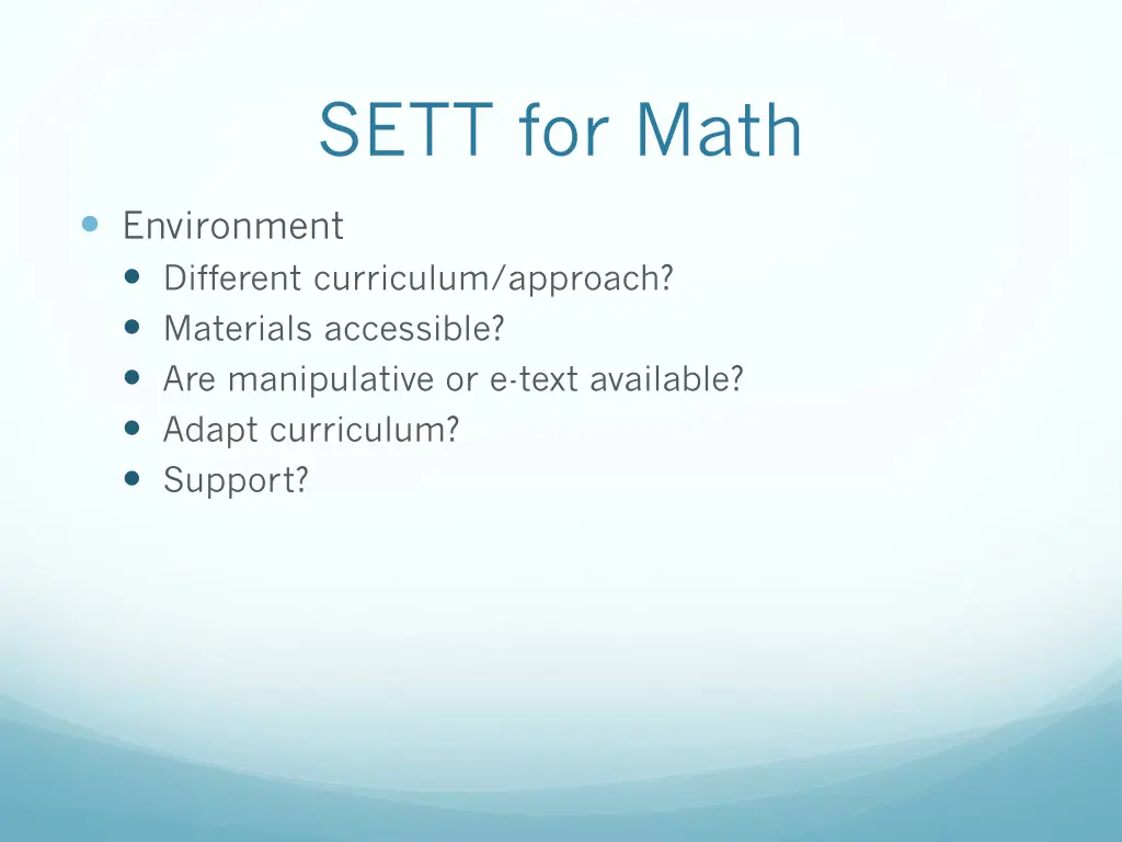 sett for math 1