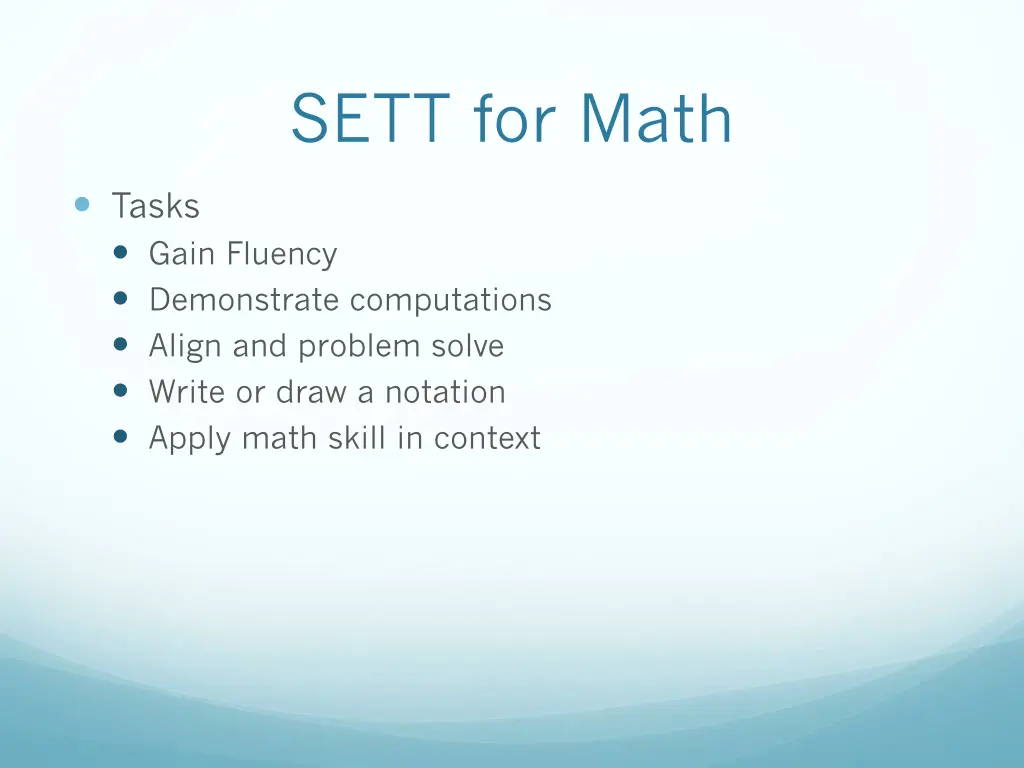 sett for math 2